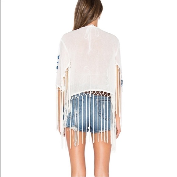 Show Me Your Mumu Fringe Embroidered Kimono XS - Picture 3 of 8